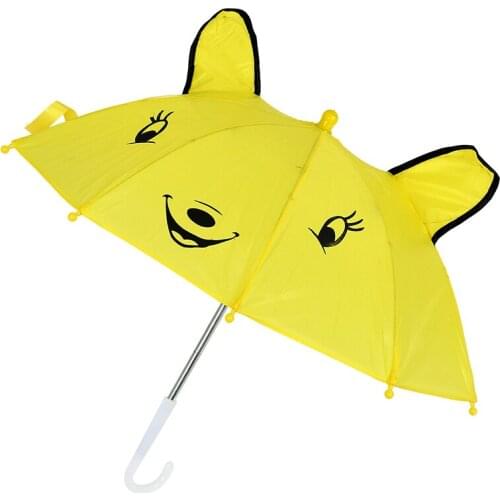 Children Panda Pattern Mini Yellow Umbrella Playing Toy