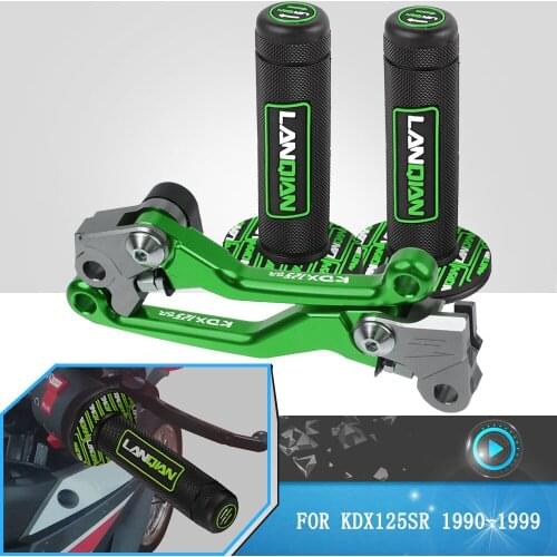 Dirt Pit Bike Motocross 7/8" Hand Grips Brake Clutch Levers Handlebar Grip Motorcycle For Kawasaki KDX125SR 1990-1999 1998 1997
