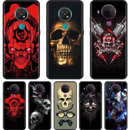 Glossy Skull Cell Phone Case for Nokia G10 7.2 5.3 3.4 8.3 5G 5.4 X10 2.3 2.4 C20 4.2 1.4 3.2 2.2 1.3 Cover Cases