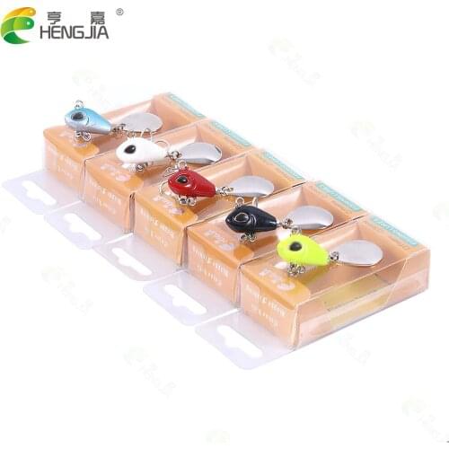 HENGJIA 5PC Submerged VIB Spring Fishing Lures for Carp Fly Fishing Hard Wobblers Crankbaits Pesca 2.5cm 11.5g Luminous with box