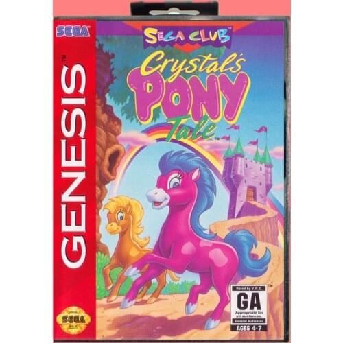 Crystals Pony Tale 16 Bit MD Game Card Include Retail Box For Sega Genesis & Mega Drive