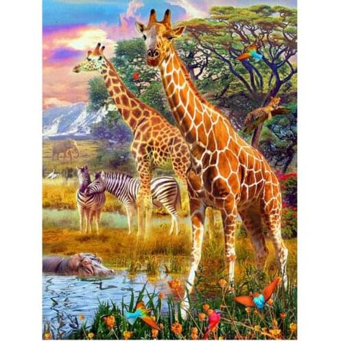Zebra full diamond painting giraffe animals embroidery mosaic diamond dotz 5d rhinestone picture puzzle toy drawing wall decor