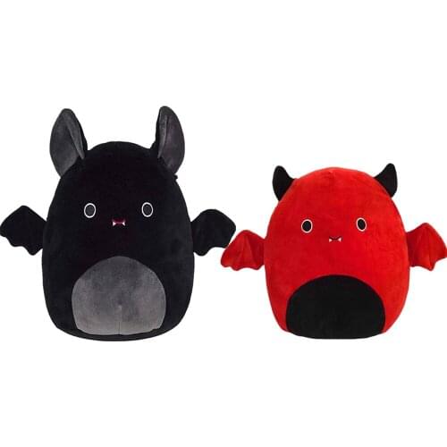 Cute Bat Animal Plush Toy Kawaii Red Black Bat Soft Plush Doll Bat Stuffed Pillow Halloween Christmas Birthday Gift For Kids