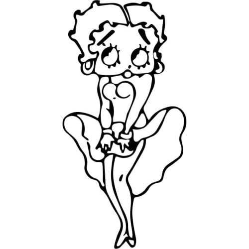 Cute Cartoon Doll Stickers High Quality Car Window Decoration Personality Pvc Waterproof Decals Black/white, 18cm*9cm