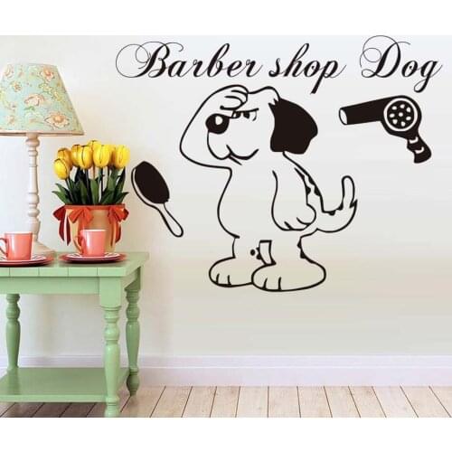 Barber Shop Dog Wall Stickers Pet Salon Wall Decal Home Decor Vinyl Adhesive Sticker Living Room Decoration