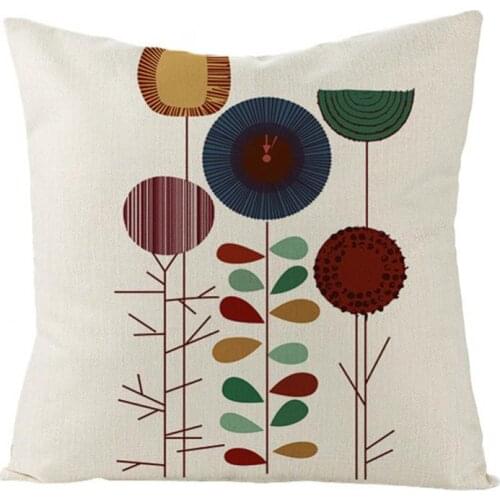 Line Flower Fish Geometric Pattern Cushion Cover Pillow Case Sofa Chair Decor