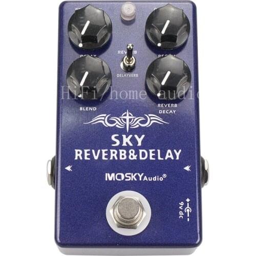 New Moskyaudio SKY reverb delay guitar/Bass effect pedal, two-in-one effects. Input Impedance 1MΩ, Output Impedance 1KΩ