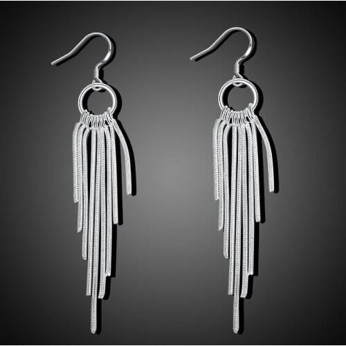 Wholesale wedding Party beautiful Charms fashion women silver color Earrings Wedding Valentines Day gift Jewelry E273