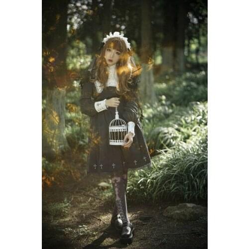 Cosplay loli gothic lolitavintage Gothic dress kawaii girl palace lace embroidery victorian dress tea party sweet lolita dress