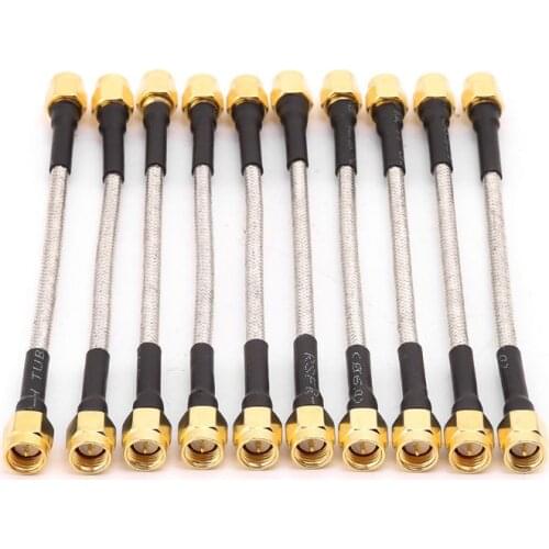 10Pcs/Set SMA Male To SMA Male RG402 Pigtail Cable 10cm Semi-rigid Connector Coaxial Cables