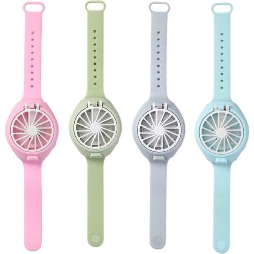 Portable Mini Mechanical Watch Fan Handheld Ultra-Quiet Third Gear Speed Air Cooler USB Folding Pocket Fan