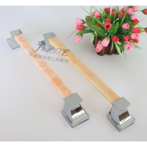 Shower room bathroom glass door handle handrails Marble Jade zinc alloy bathroom door handle thick 440