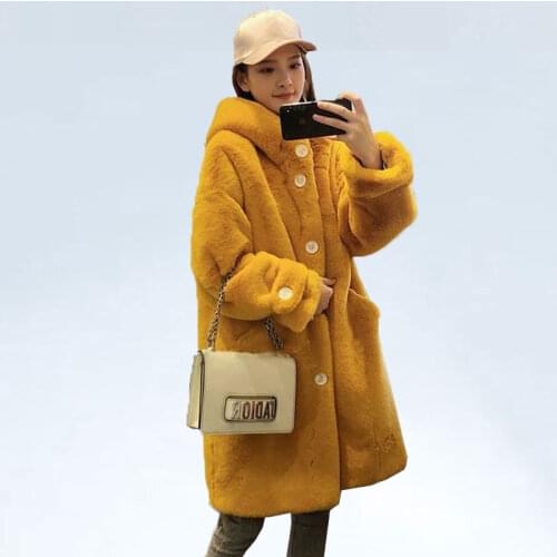 Faux Fur Coat 2021 Winter Jacket Women Mink Fur Coat Women Loose OverCoat Luxury Thicken Warm Oversize Female Plush Long Coat