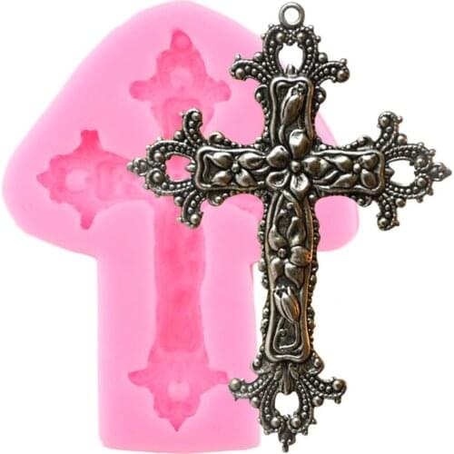 Cross Silicone Mold Chocolate Fondant Moulds Cupcake Topper Cake Decorating Tools Clay Resin Mould Kitchen Baking Accessories