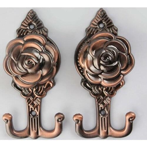 2pcs/lot Curtain Mounted Metal Hooks Curtains Holder Wall Hanger Retro Curtain Holdback Home Wall Decoration Bedroom Coat Hook