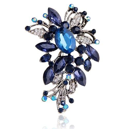 Womens Flower Shape Alloy Glass Clothes Sweater Scarf Brooch Pin Jewelry Gift