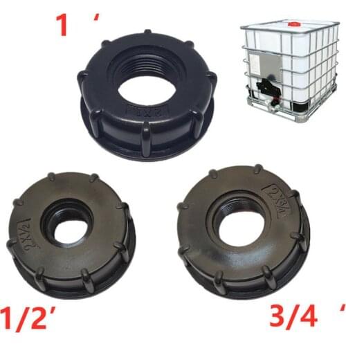 1/2 Inch 3/4 Inch IBC Tank Adapter Tap Connector 1 Inch Thread Replacement Valve Fitting for Home Garden Water Connectors Black