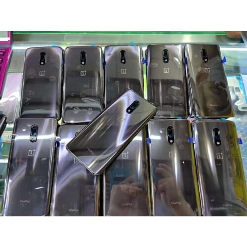 100% Original Glass Back Housing Door For Oneplus 7 1+7 Rear Battery cover Case Camera Glass Lens Frame Ring Replacement parts