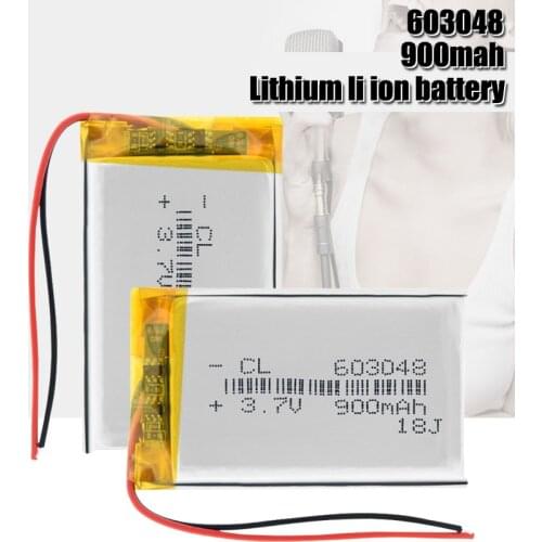 3.7V Lipo cells 603048 900mah Lithium Polymer Rechargeable Battery For MP3 MP4 GPS Bluetooth headset LED Lamps Selfie Sticks