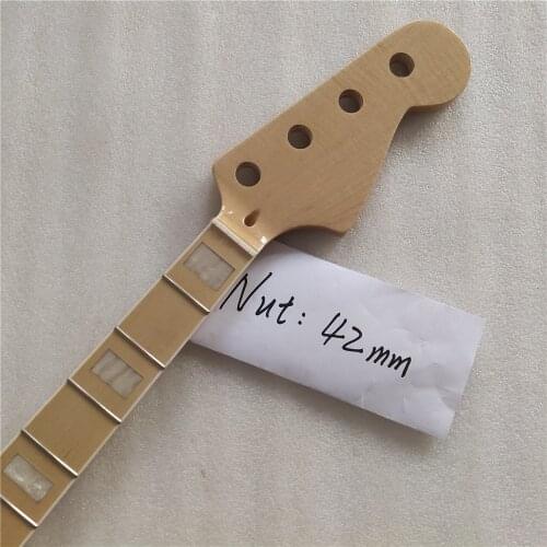 4 String Maple 20 frets P Bass Guitar Neck Replacement Maple Fingerboard 34 Inch