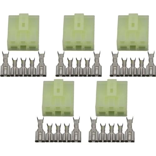 5 Sets 5 Pin Composite Automotive Connectors Motorcycle Connectors with Terminals DJ70510-6.3 7.8-21 5P