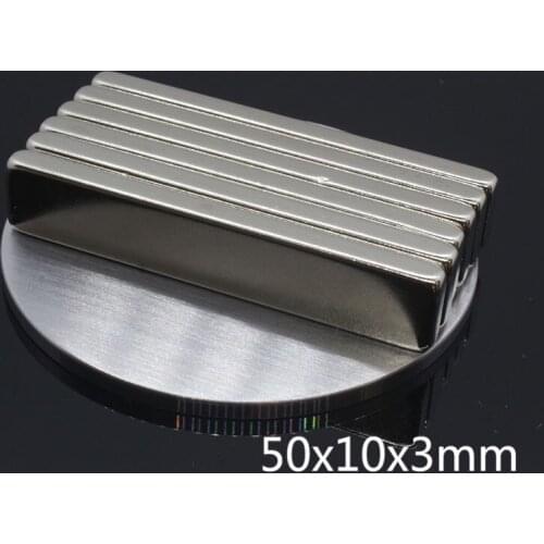 5Pcs 50 x 10 x 3 mm Super Strong Block Strip Cuboid Magnets Rare Earth Neodymium magnet powerful magnetic magnet 50*10*3
