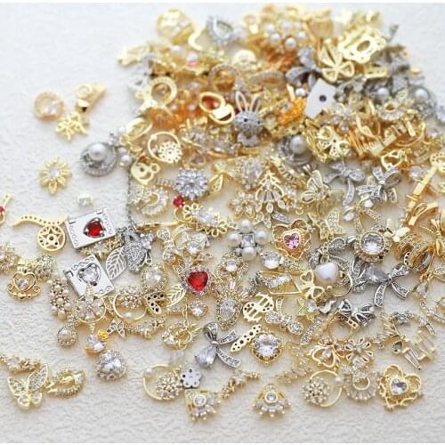 5pcs/lot Korea luxury Zircon Nail Deco Parts Alloy Kawaii Accessories Glitter Rhinestone Charm Nail Supplies for Professionals