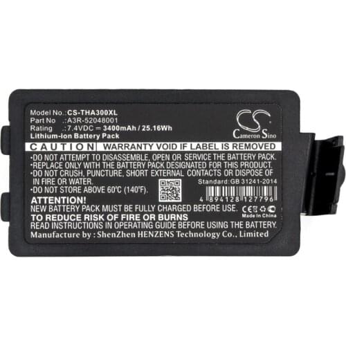 Cameron sino 3400mah battery for TSC Alpha 3R A3R-52048001 Printer Battery