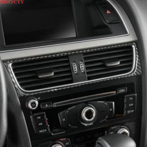 BJMYCYY Air outlet decorative frame automobile carbon fiber central control air conditioner for Audi A4L 2009-2016 car styling
