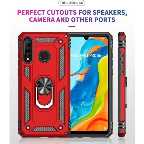 For Huawei P30 Pro P30 Lite Cases Shockproof Armor Case Ring Stand Bumper Phone Back Cover For Huawei P30 Lite Phone Cases