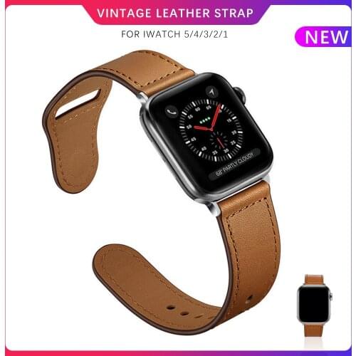 Fo Apple Watch band high quality Leather strap Male lady For series 123456 SE 44mm 40mm watch for iWatch 42mm 38mm Bracelet