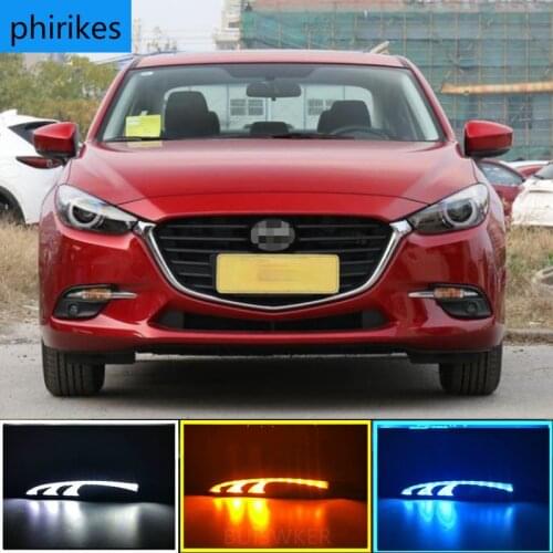 For Mazda 3 Mazda3 Axela 2017 2018 Driving DRL with turn signal Daytime Running Light fog lamp Relay 12V Daylight car styling
