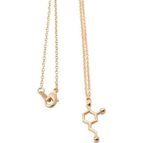 Everfast 1pc Dopamine Neurotransmitter Molecule Science Chemical Jewelry Eternal Memory Necklace Birthday
