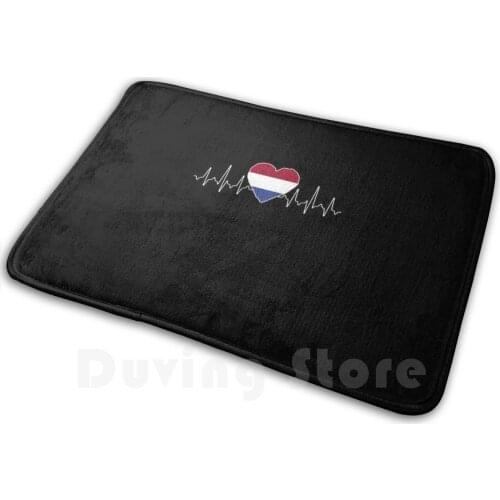 Netherlands Heartbeat Flag Soft Non-Slip Mat Rug Carpet Cushion Netherlands Heartbeat Flag Netherlands Heartbeat Flag