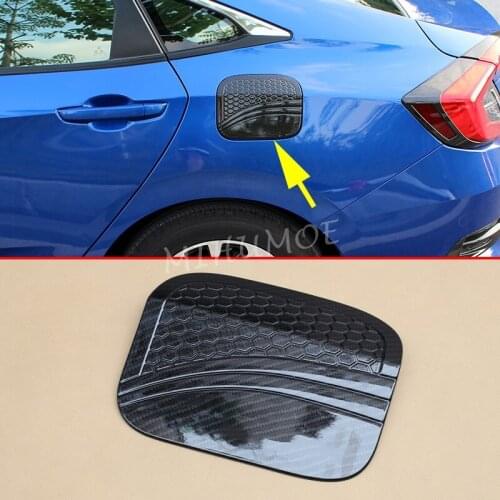 For Honda Civic 10th Sedan 2016 2017 2018 2019 2020 Fuel Tank Cap Oil Box Cover Carbon Fiber Trims