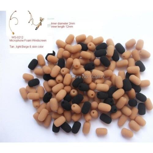 Linhuipad Lalalier Microphone Foam Windscreen, Beige color WS-0212 2mm inner diameter & 12mm inner length 100 pcs /lot