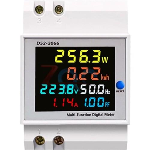 Din Rail AC Monitor 6 IN 1 110V 220V 380V 100A Voltage Current Power Factor Active KWH Electric energy Frequency meter VOLT AMP