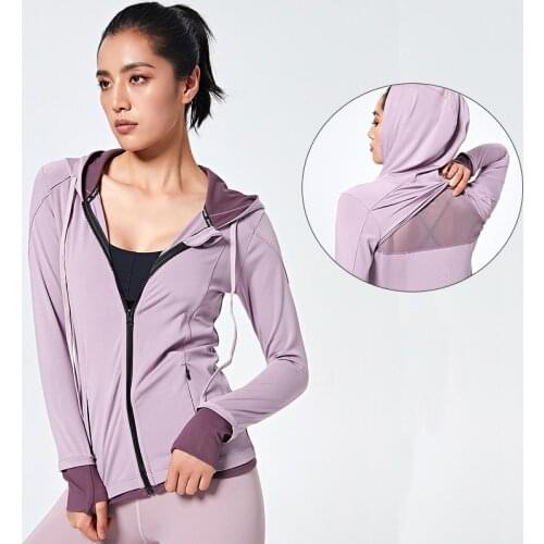 New Slim Women Running Jacket Solid Patchwork Yoga Sports Clothes Sweatshirt for Female Fitness Gym Jacket Sportswear Shirts