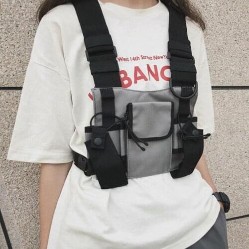 2020 New Tactical Nylon Chest Rig Bag Hip Hop Streetwear Multi-Functional Waist Packs Adjustable Pockets for Men Women