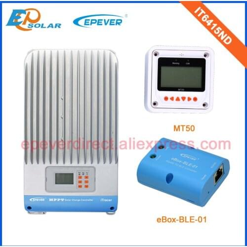 Great low price to US and Netherlands IT6415ND MPPT EPEVER Solar Controller 60A bluetooth MT50 Meter Battery 48V charger work