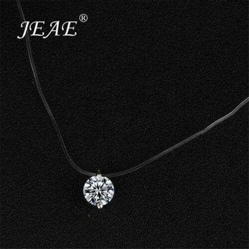 Transparent Fishing Line Necklace For Women Crystal Pendant On Line Collier Invisible Chain Choker Necklace Jewelry
