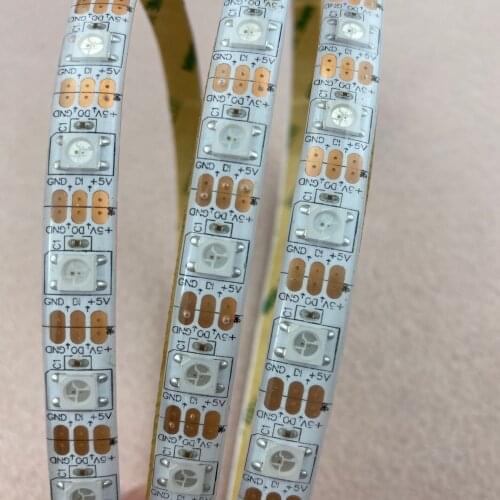 4m 60LEDs/m DC5V addressable SK6812 led pixel strip,waterproof by silicon coating;IP65,60pcs SK6812/M with 60pixels;WHITE PCB