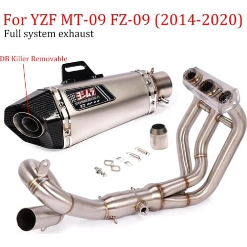 Full Systems Motorcross Exhaust Modified Front Pipe Scooter Pitbike Motorcycle Slip on For YZF MT09 FZ-09 MT-09 FZ-09 2014-2020