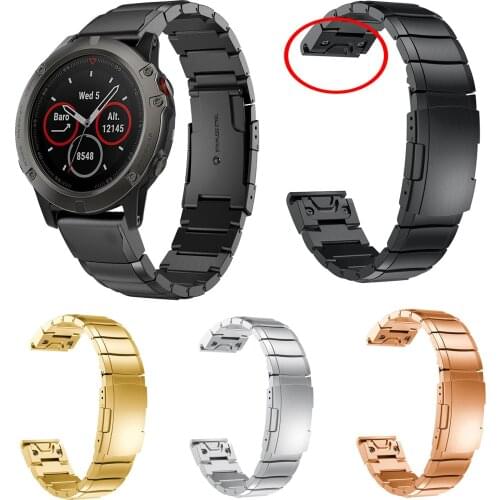26MM 22MM 20MM Quick Release Strap for Garmin Fenix 5X 5 5S 3 3HR Watch Band Stainless Steel Metal Strap Wristband Bracelet