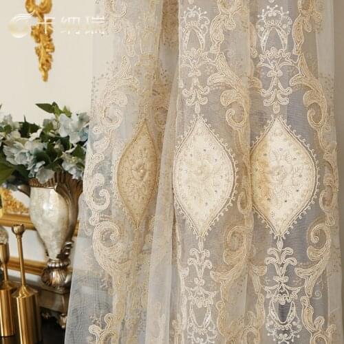 Luxury European-style Curtains for Living dining room bedroom French luxury atmosphere high-end embroidered curtains