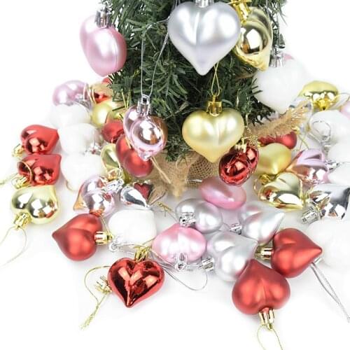 Christmas Balls 4.5cm Love Christmas Tree Ornaments Merry Christmas Decorations For Home Xmas Gifts Natal Navidad New Year