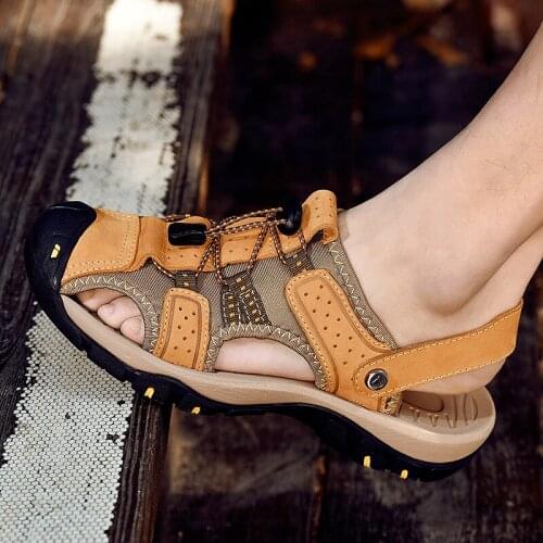 Sandalia Masculina Summer Mens Sandals Sandalias Cuero Hombre Men Beach De Para Leather Transpirables