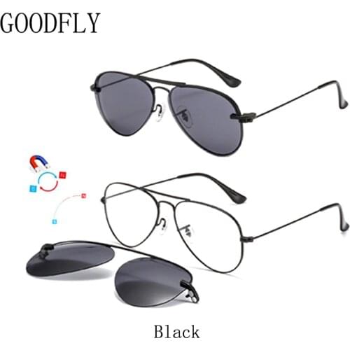 Polarized Sunglasses Men Women Magnetic Clip On Lens Sunglass Pilot Sun Glasses Frame Of Eyeglasses Optical Eyewear Trendy 2021