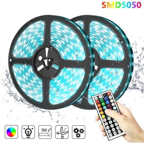 Strip Light RGB LED Light Tape Waterproof Flexible LED Tube TV Background Lighting LED Strip 220V 5050 Colorful Home Decoration