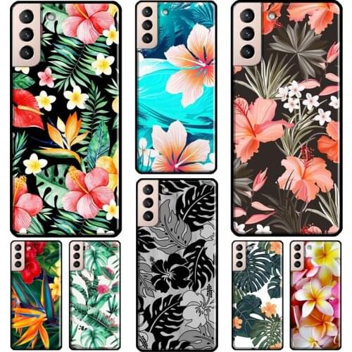 Tropical Paradise Hawaiian Flower Phone Case For Samsung Galaxy S21 S20 FE S8 S9 S10 Plus S10e Note 10 Note 20 Ultra Cover